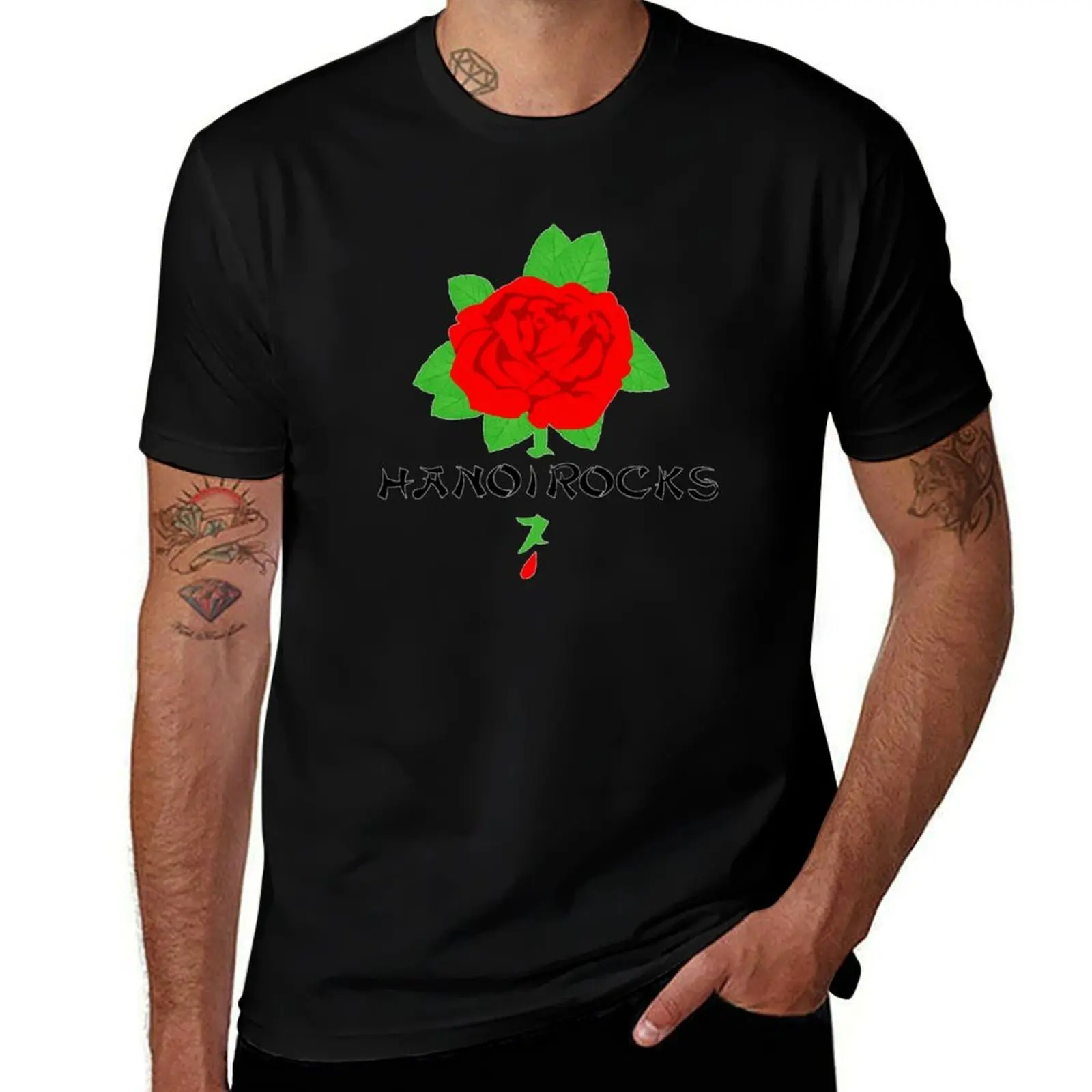 Hanoi Rocks transparent Logo Sticker High Resolution T-Shirt Large Size Loose Casual Tee T-Shirt