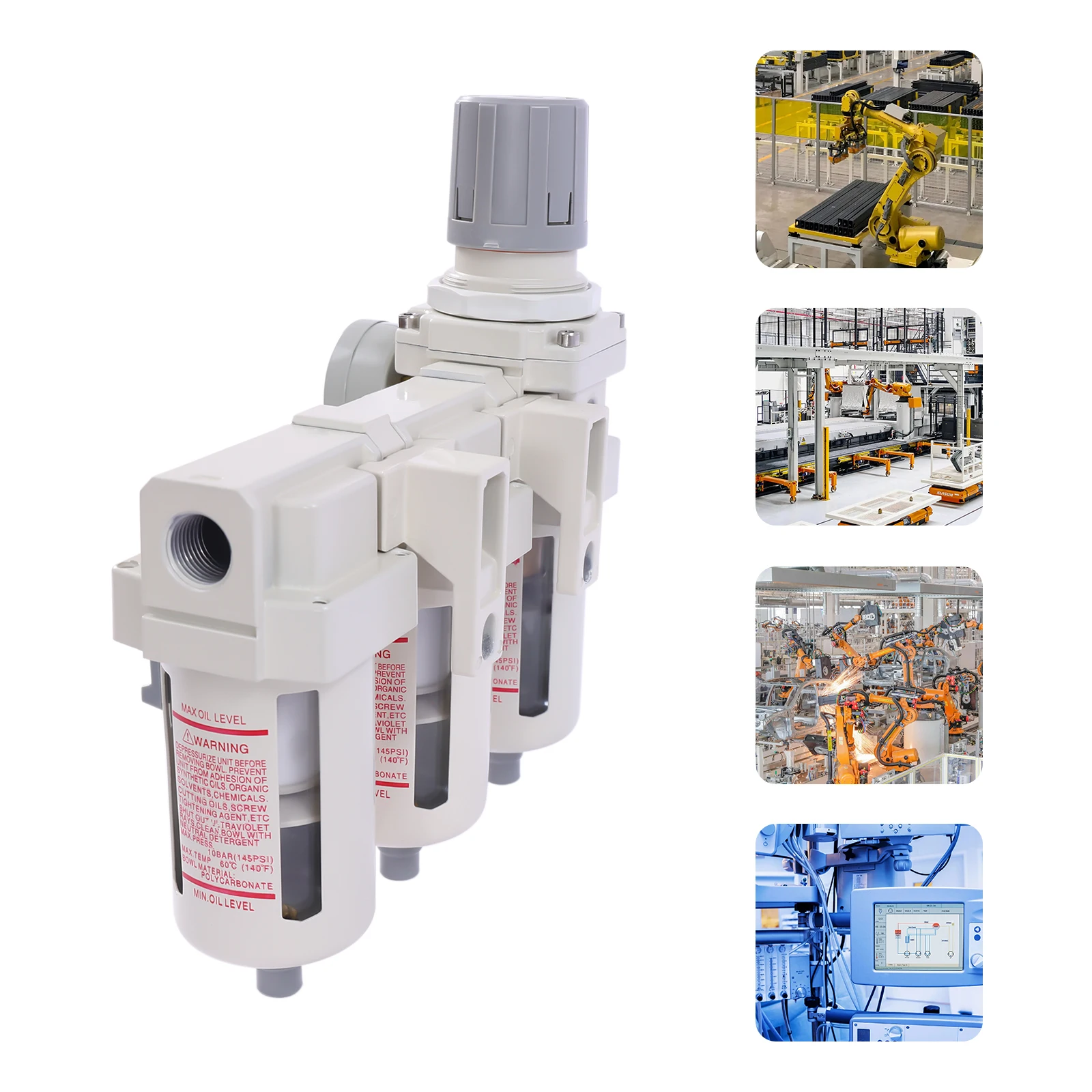 1/2" NPT Air Pressure Regulator Air Dryer Filter Compressed Water Trap Separator