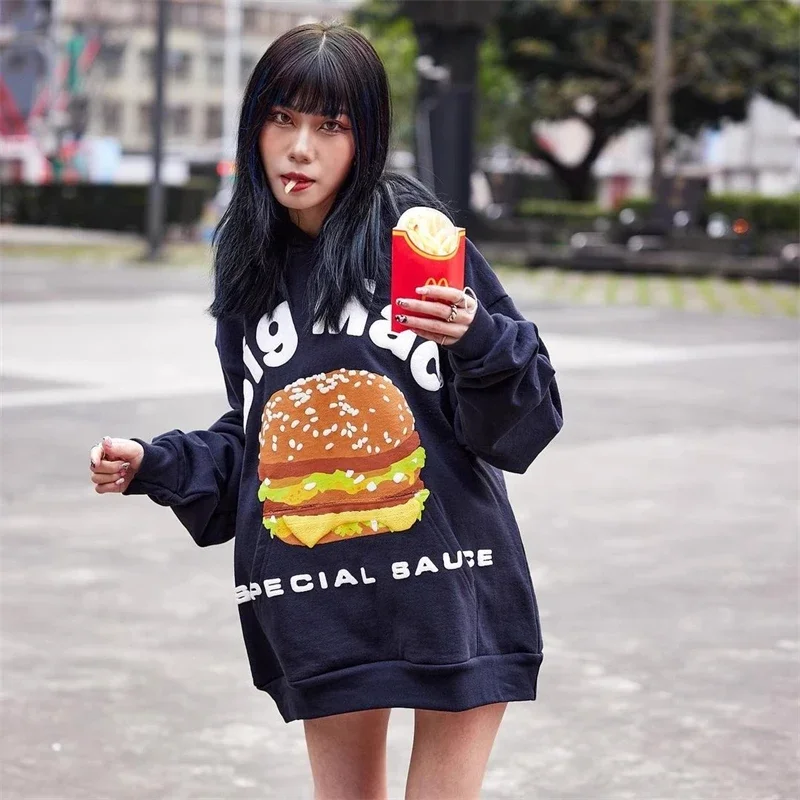 

Classic Oversize Cactus Plant Flea Market Hoodie Men Women Oversize Blue Hooded Pullovers