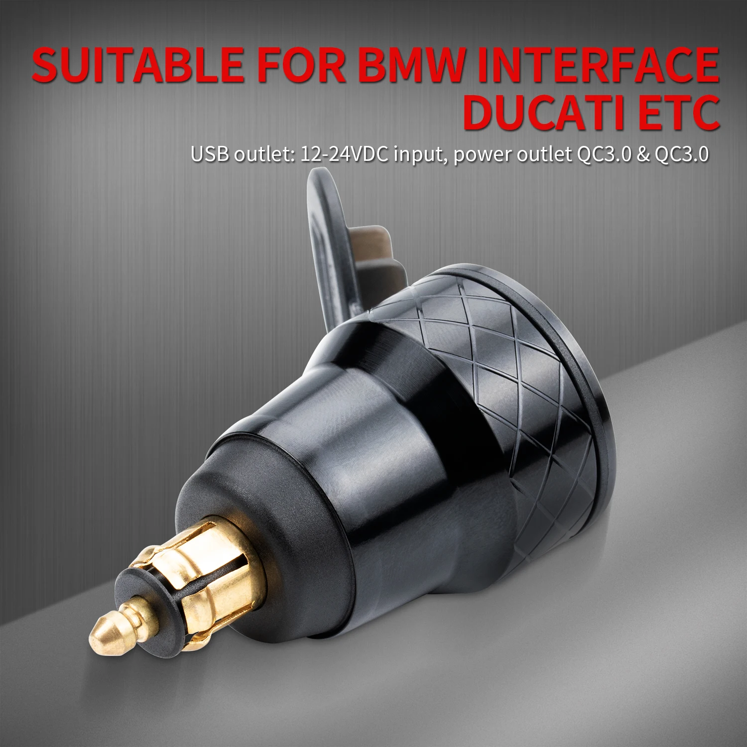 DIN Hella Plug to Dual USB Charger Adapter for BMW Triumph Tiger Ducati Motorcycle Quick Charge QC 3.0 Powerlet Waterproof