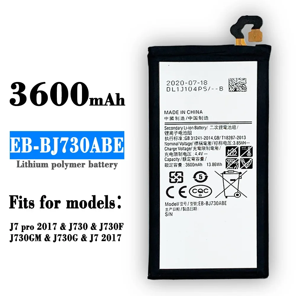 EB-BJ730ABE 3600mAh Battery For Samsung Galaxy J7 Pro 2017 SM-J730 SM-J730F J730G J730GM High Quality Lithium Battery