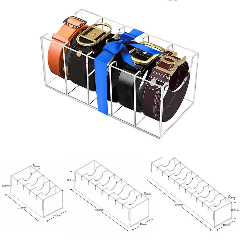 

Acrylic Belt Organizer, Clear Belt Container Storage Holder,Belt Storage Box Display Case for Tie, Bow Tie, Jewelry, Remote