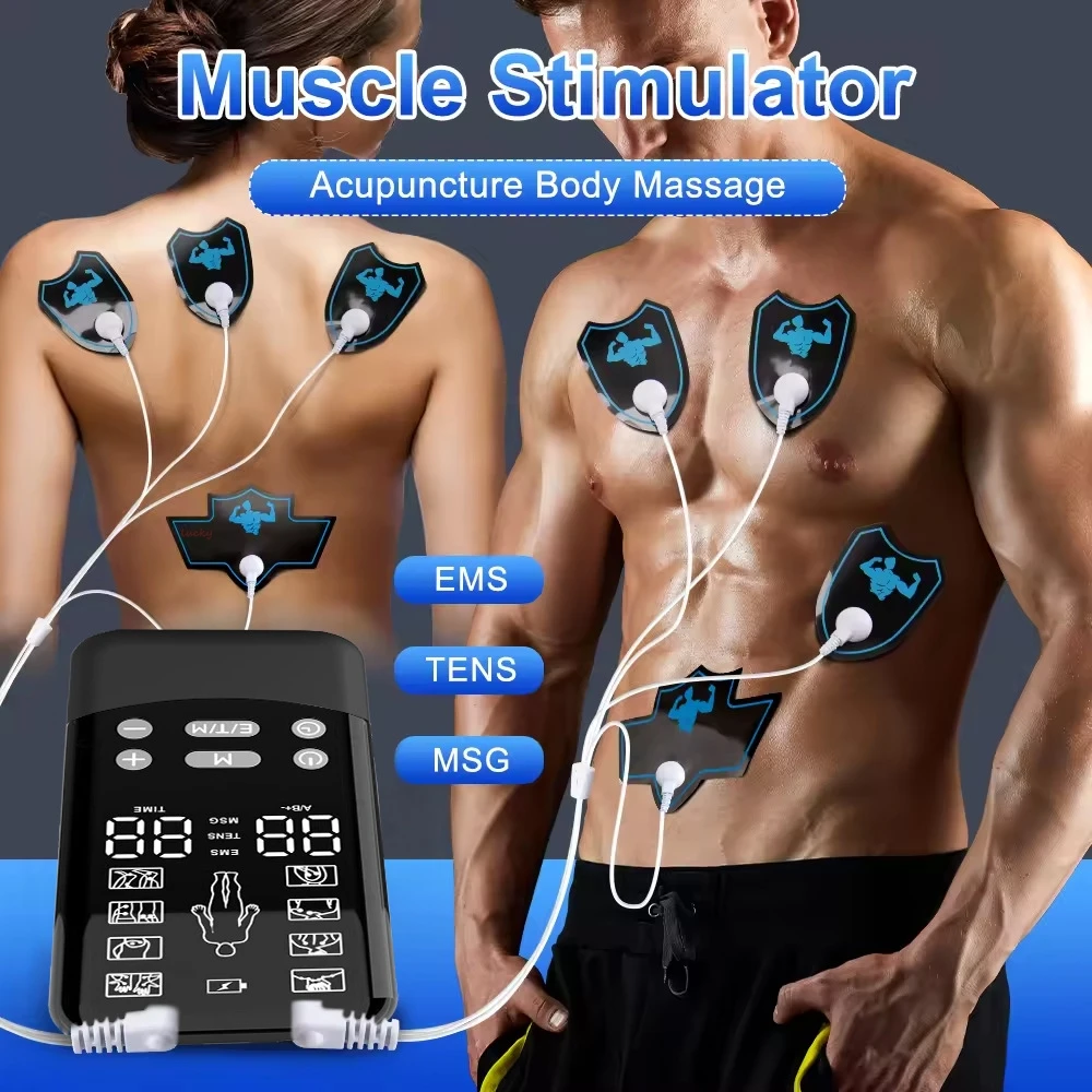

EMS Machine & TENS Massager,Dual Channel Electro Muscle Stimulator for Pain Relief, Body Shaping,Muscle Recovery,Portable Device