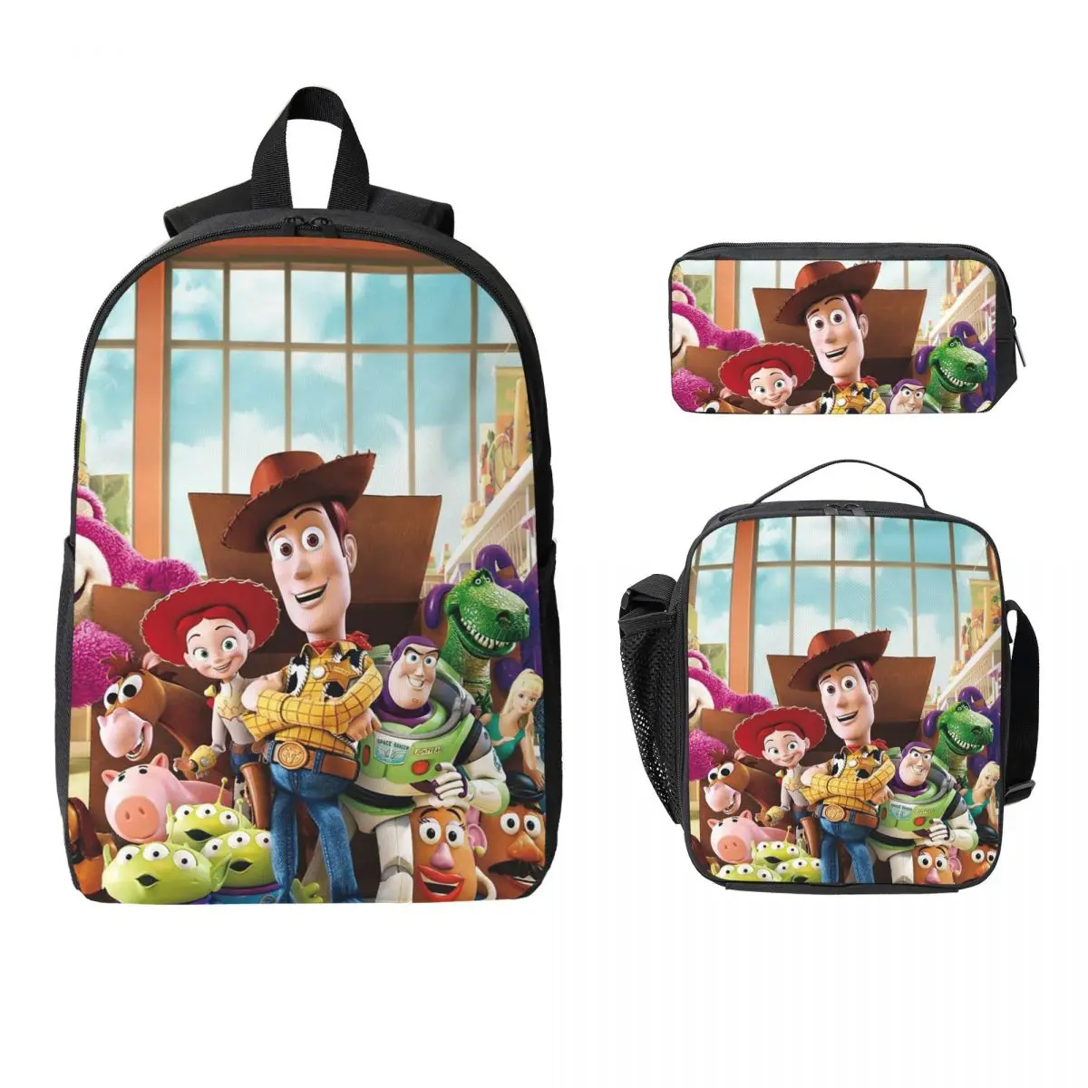 

Toy Story Backpack Student Boys Girls BookBag School Bag Computer Shoulder Bags 3ps Insulated Lunch Bag Pencil Case