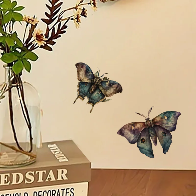 1pc Gothic Moth Sticker, Water-proof & UV-resistant Wall Decal, Used for Wall, Bathroom, Cabinet, Door,Toilet, Car, Laptop