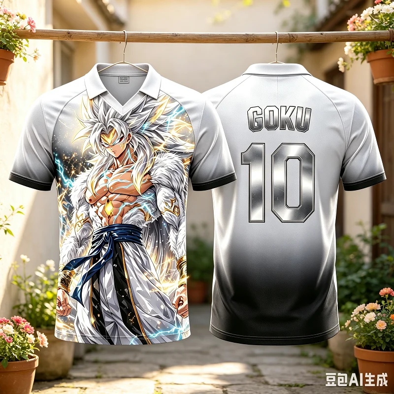 2026 Family Matching Dragon Ball Character 3D Printing Collar Shirt Quick Drying T-shirt Men's and Women's Sports Training Top