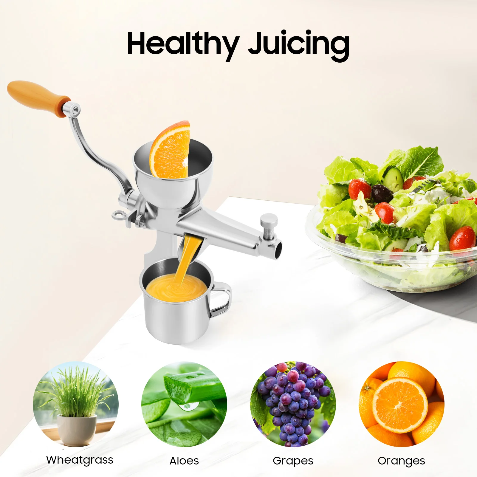 

Squeezer Stainless Steel, Manual Juice Squeezer, Large Capacity Juicer Citrus Lime, For Juicing Wheatgrass, Various Vegetables