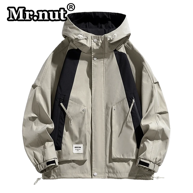 Mr.nut Oversize Loose Outdoor Jackets Autumn New Men Waterproof Jacket Camping Windbreaker Hooded Male Coat Casual Outdoors Tops