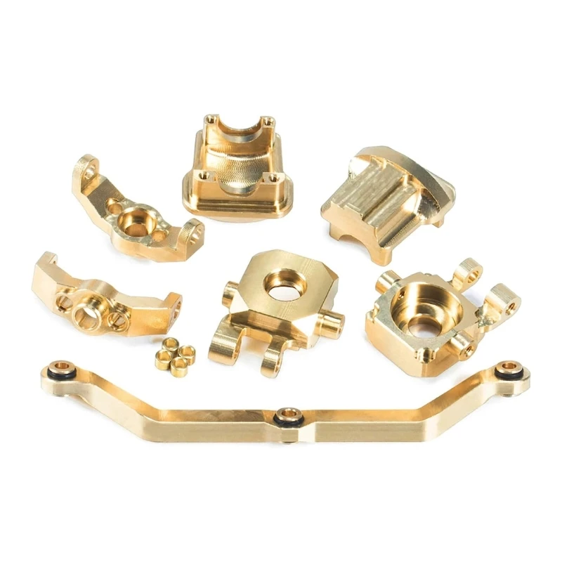 Brass Weight Steering Link Block  Diff Cover Casters Block for 1/18 RC Crawler Car TRX4-M