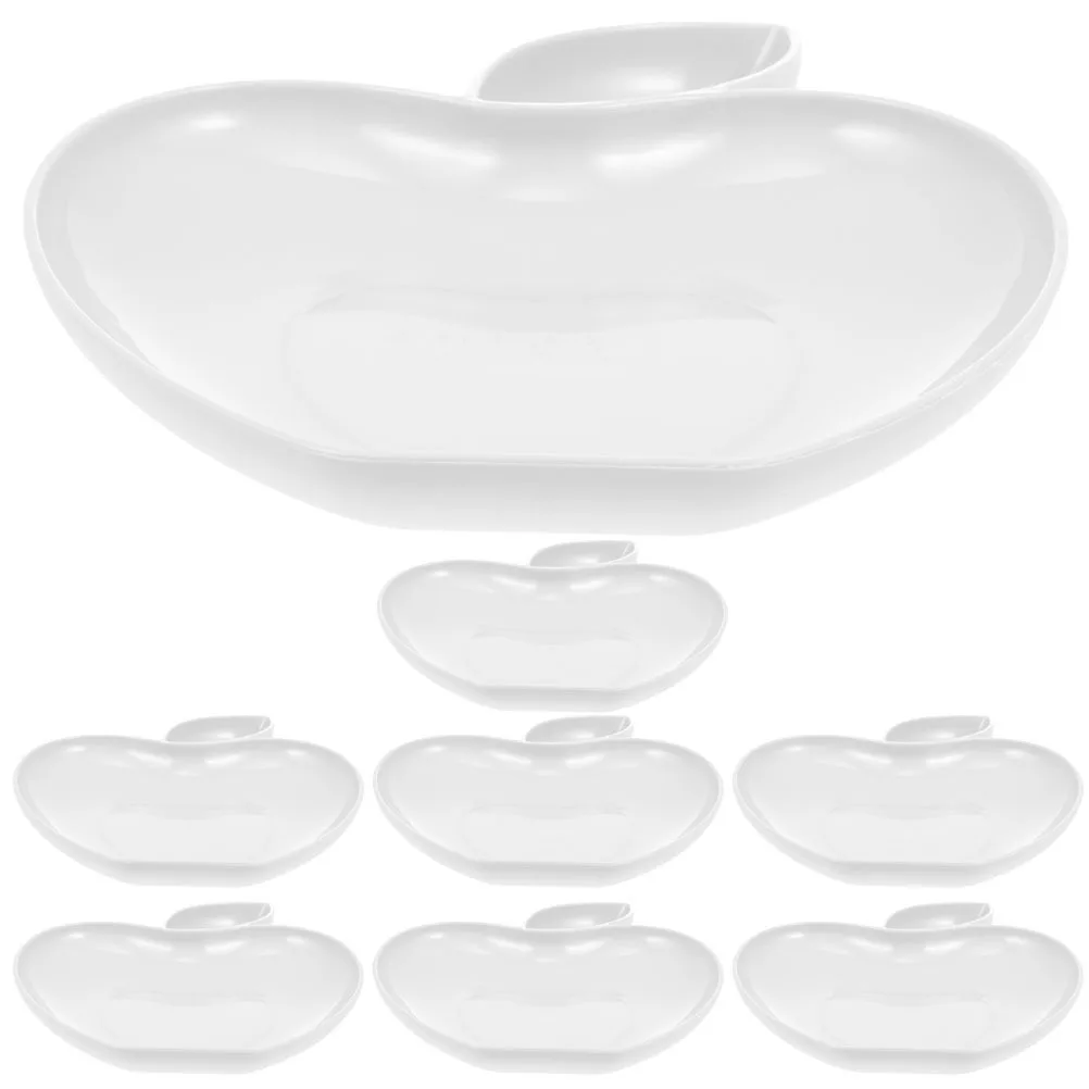 

8Pcs Dumpling Dessert Tray Reusable Portable Snack Plate Apple Shape Multi-Function Household Fruit Candy Dish