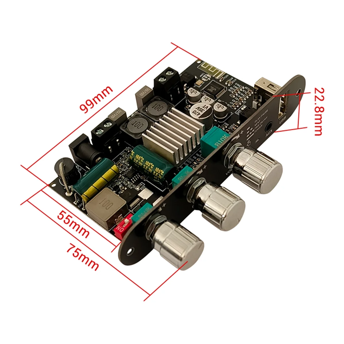AB53 -1001U 부스트 모노 100W BT 증폭기 보드 고음 저음 DIY 스피커 TPA3116D2 AMP APP