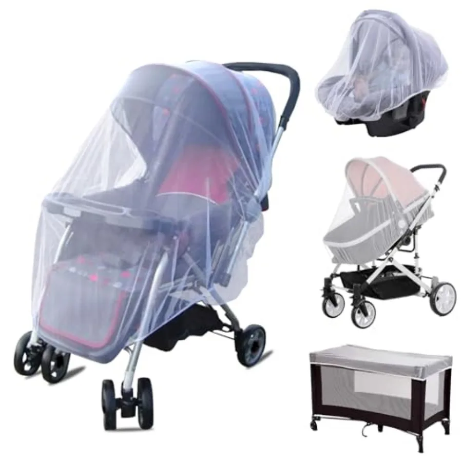 

Mosquito Net for Stroller with Drawstring, Baby Bug Netting with Storage Bag, Breathable and Portable Mosquito Nets for Car Sea