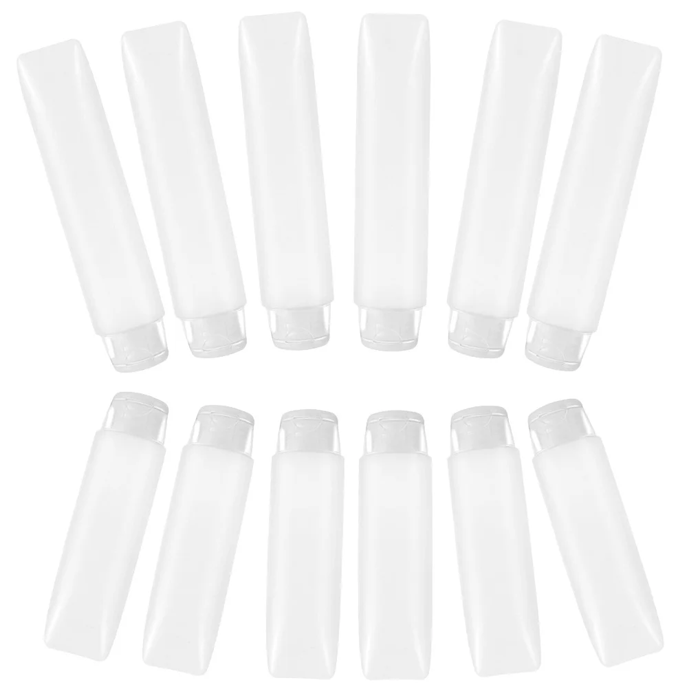 12 قطعة أنابيب غسول قابلة لإعادة الملء مانعة للتسرب المحمولة السفر تخزين زجاجات كريم وجه قابلة للعصر ماكياج فارغ