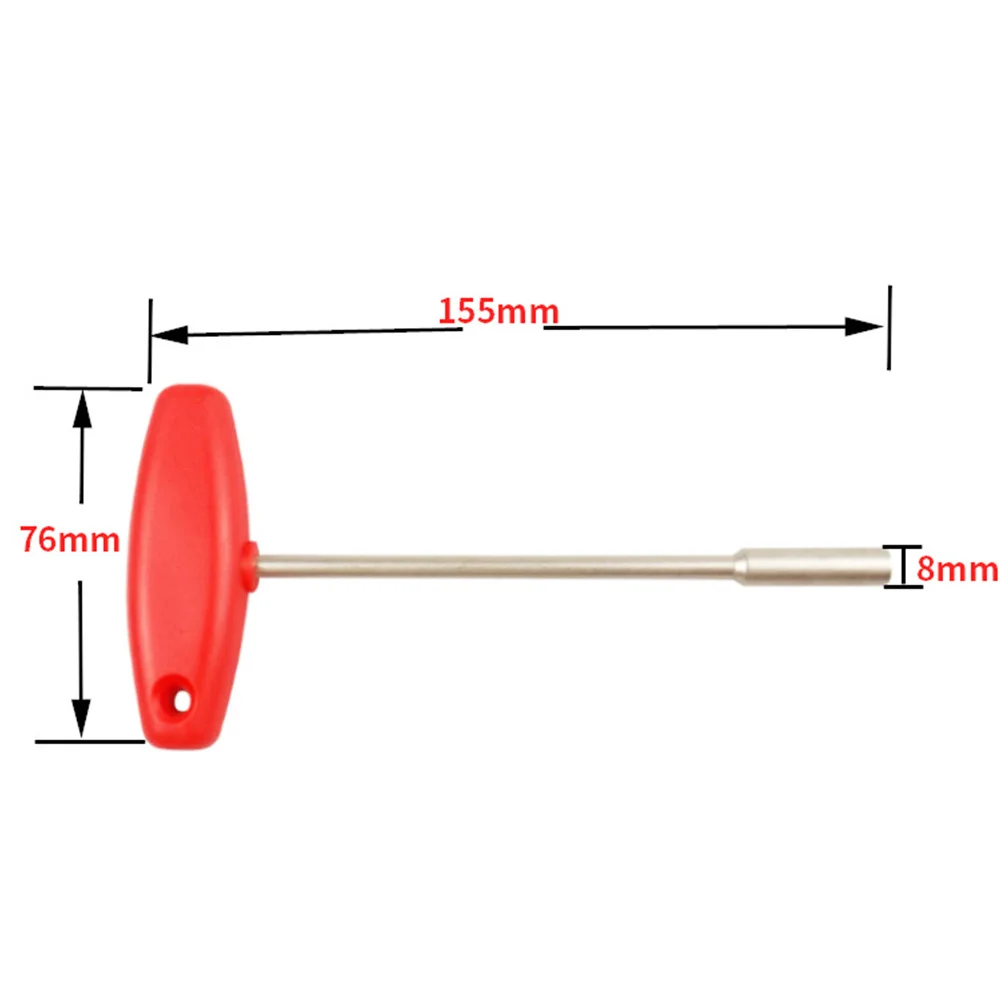 

Spoke Spanner T Shape Sleeve Wrench 4.7mm Hex Hole Wire Adjust Tool Heavy Duty Steel Bike Maintenance Compact Design for Tight