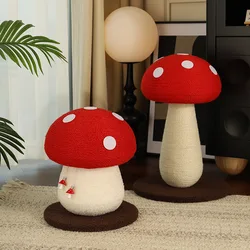 Árbol rascador para gatos con diseño hongo rojo y bola de sisal