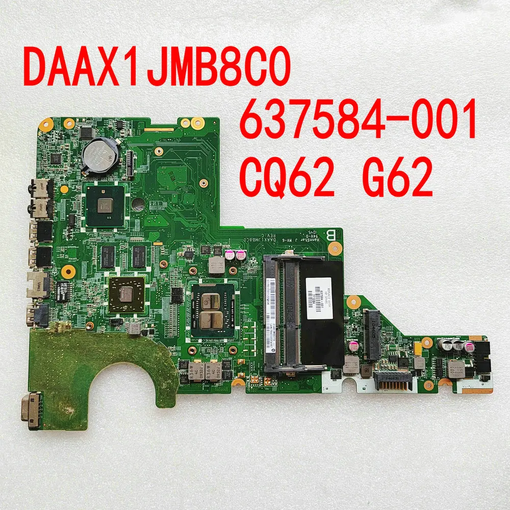 

For HP G42 G62 G62-471TX G42-480TX G42-480TX G42-464LA G62X-400 NOTEBOOK 637584-001 Motherboard DAAX1JMB8C0 HD6370/512M i3-370M