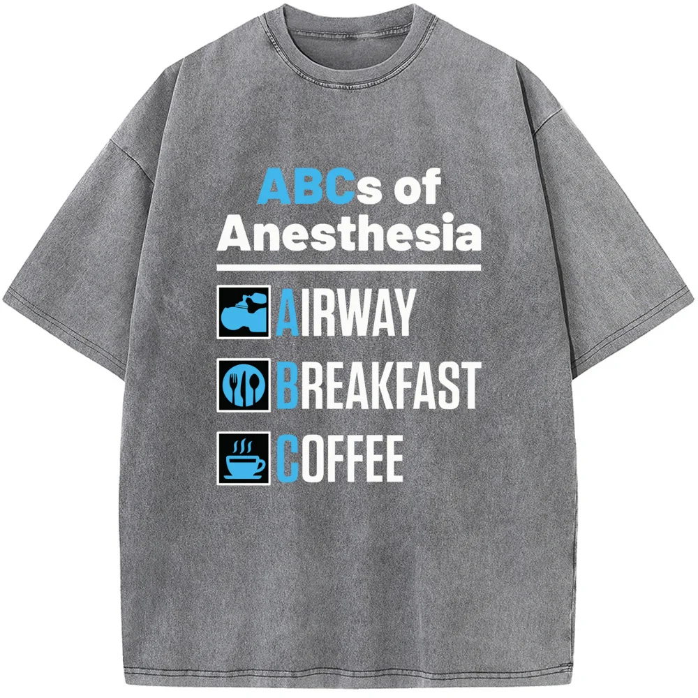 Anaesthesiologist Anesthesiology Doctor Nurse Funny ABCs of Anesthesia Essential T-Shirt 230g Cotton Washed T-Shirt