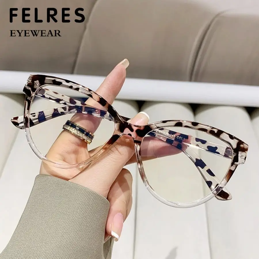 Luxury Brand Anti Blue Light Cat Eye Reading Glasses Women Ultralight Luxury Optical Spectacle Eyeglasses Computer Filter Goggle