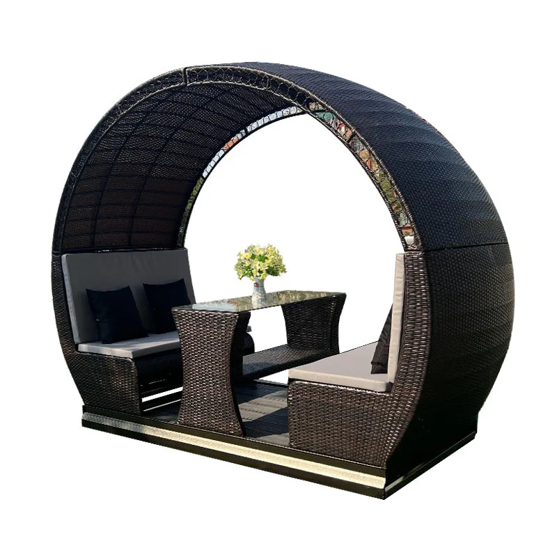 Outdoor Power Rocking Chair Courtyard Four Swing Table and Chair with Ceiling