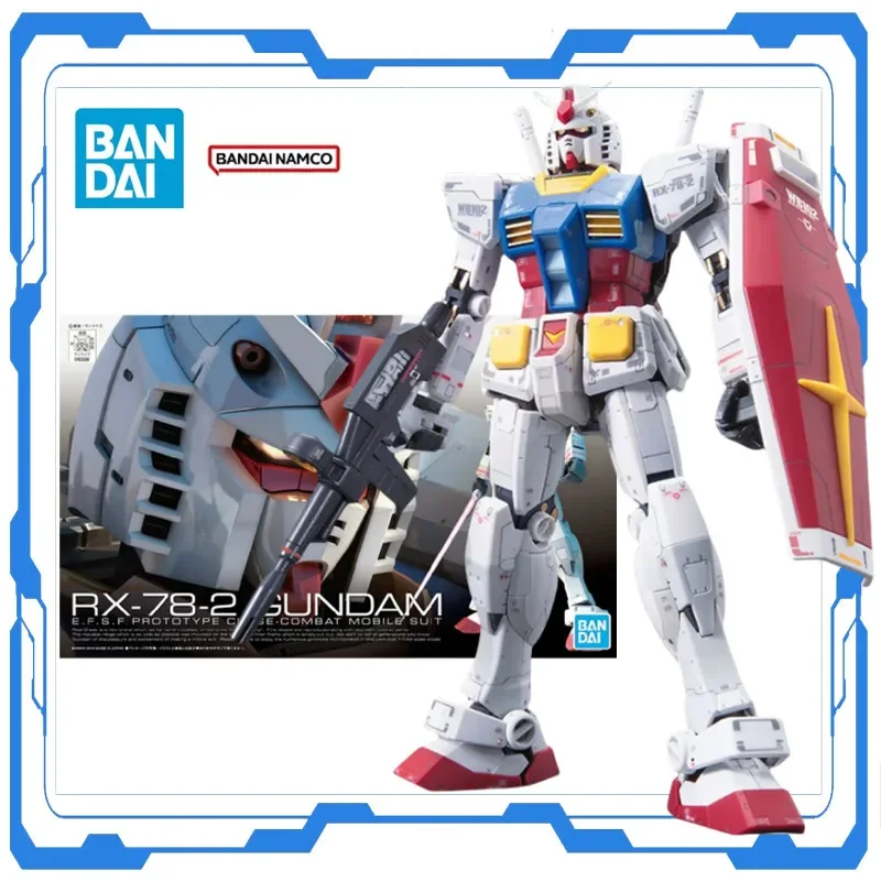Bandai Genuino Gundam Anime Modello RG 1/144 RX-78-2 Gundam Gundam Anime Action Figure Robot Da Collezione Modello di Montaggio Giocattoli Regalo