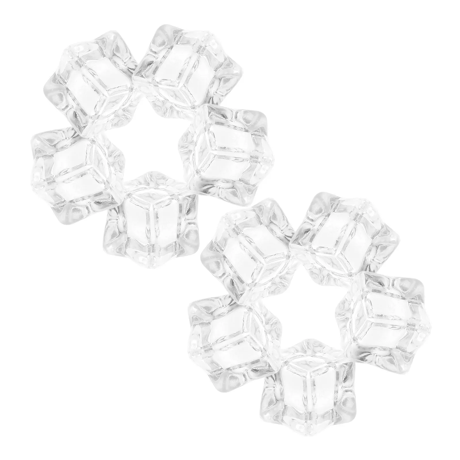 100Pcs Faux Ice Cubes 15Mm High Realism Transparent Acrylic Fake Ice Rocks for Vase Fillers Home Party Table Decor Crystal Decor