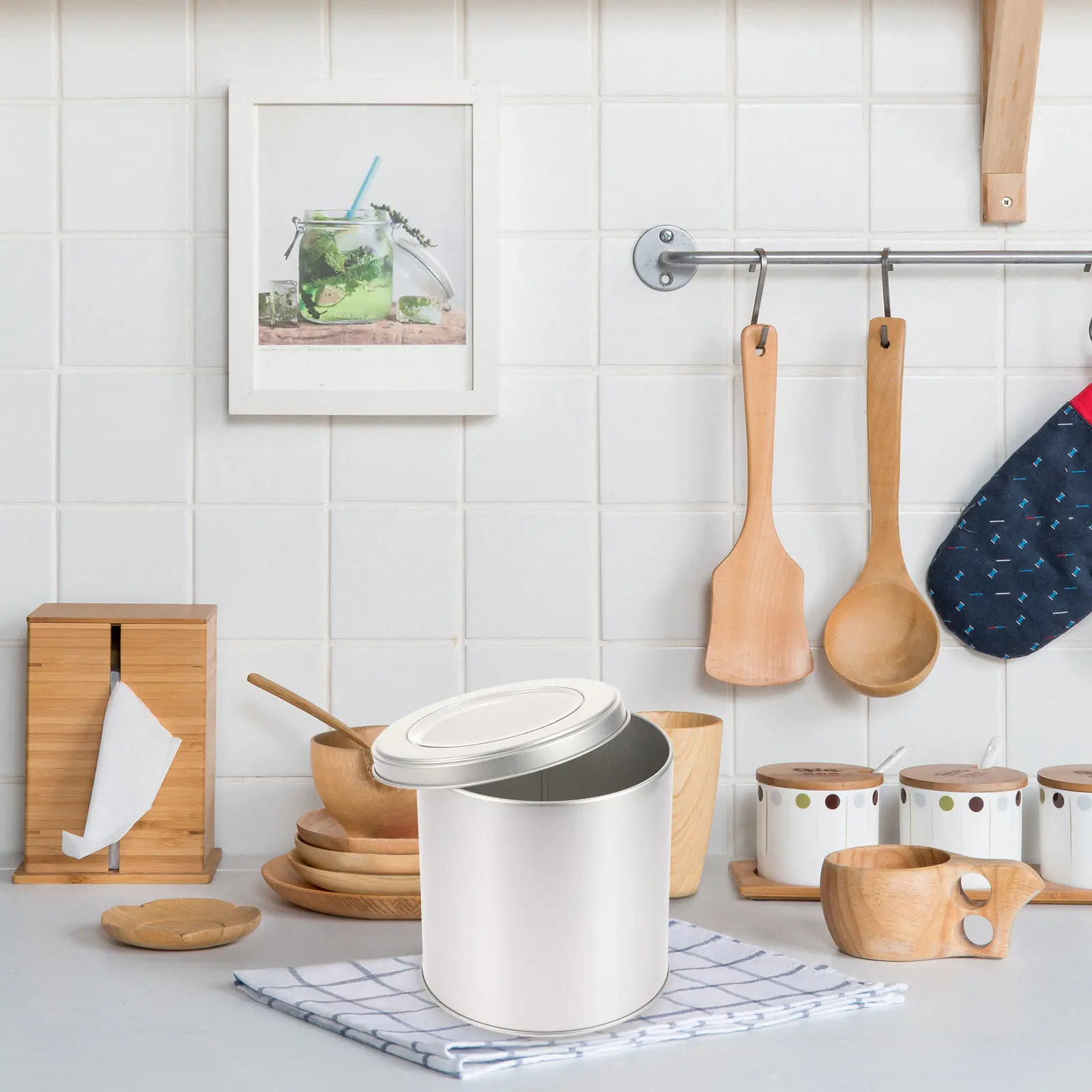 

Набор из 2 герметичных кухонных контейнеров для чая с окошком, жестяные банки для кофе, маленькие портативные емкости для хранения чая, сахара, конфет