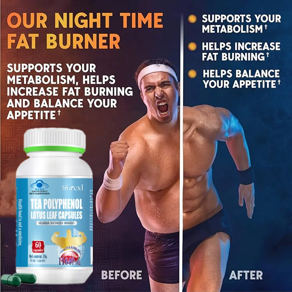 Belly Fat Burner for Men - Lose Belly Fat, Tighten Abs, Support Lean Muscle Growth, Appetite Suppressant, Green Tea Extract