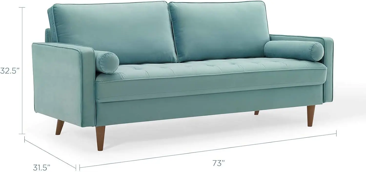 Eei-3764-Min Valour Performance Velvet Sofa, Mint