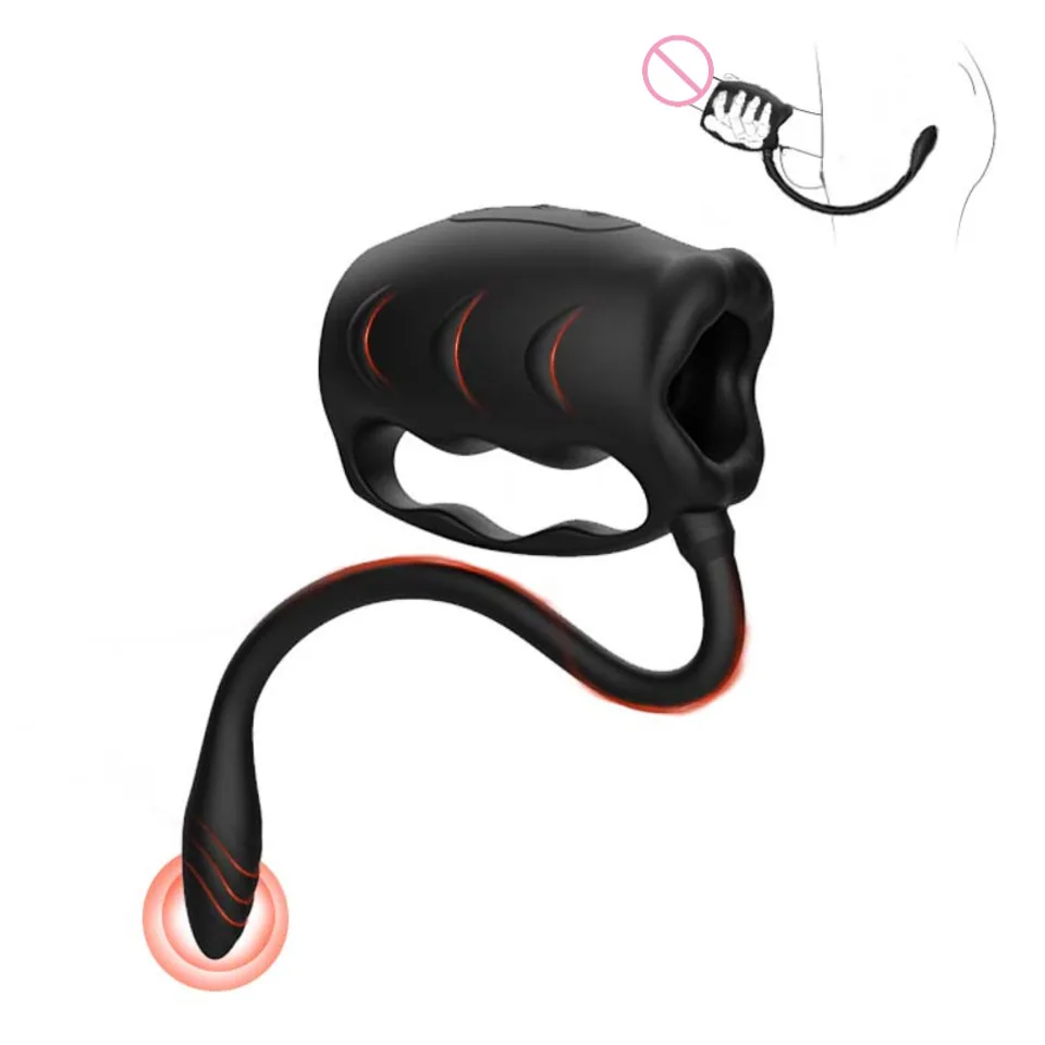Masseur de Prostate vibrant manchon de pénis anneau de coq prolongateur de pénis vibrateur Stimulation jouet sexuel adulte pour hommes retarder l'éjaculation