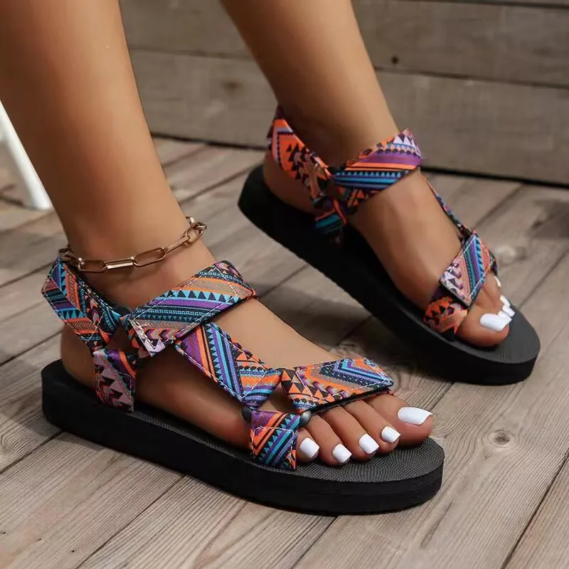 2024 New Summer Women\'s Shallow Mouth Leaky Toe Platform Sandals Outdoor Simple Mixed Color Wedge Sandals Woman Sandalias