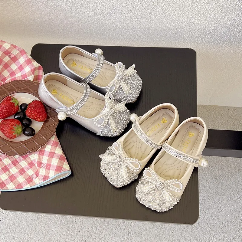 

Sweet Children Fashion Girls Leather Shoes New Spring Autumn Kids Party Shoes Fashion Sequins Princess Causal Dress Flat Shoes