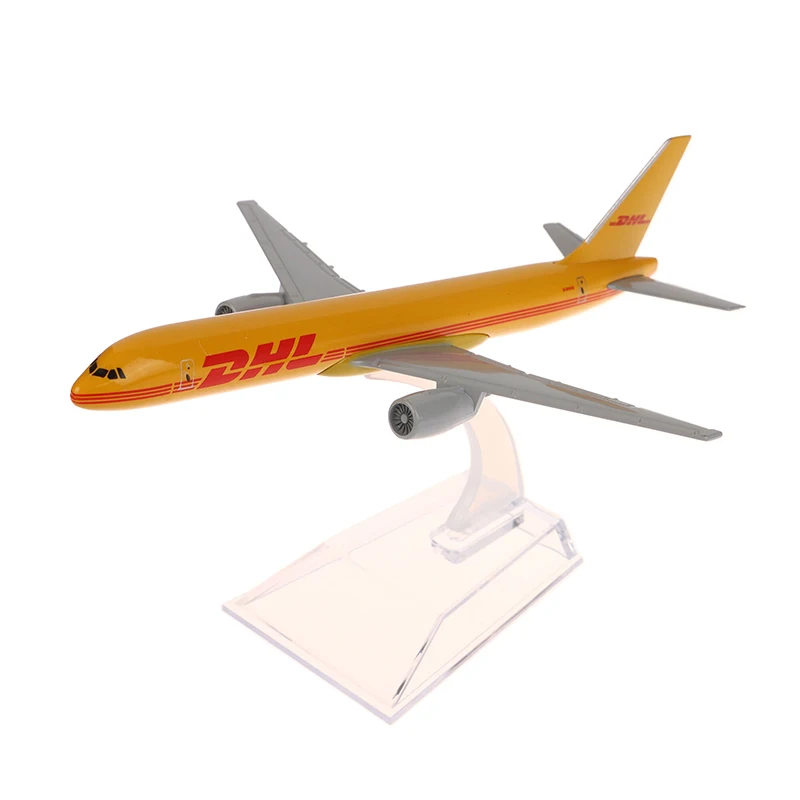 16 CM Schaal 1:400 Metalen Vliegtuig Replica DHL Legering Vliegtuig Model Geel Vracht Machine Diecast Vliegtuigen Luchtvaart Collectibles