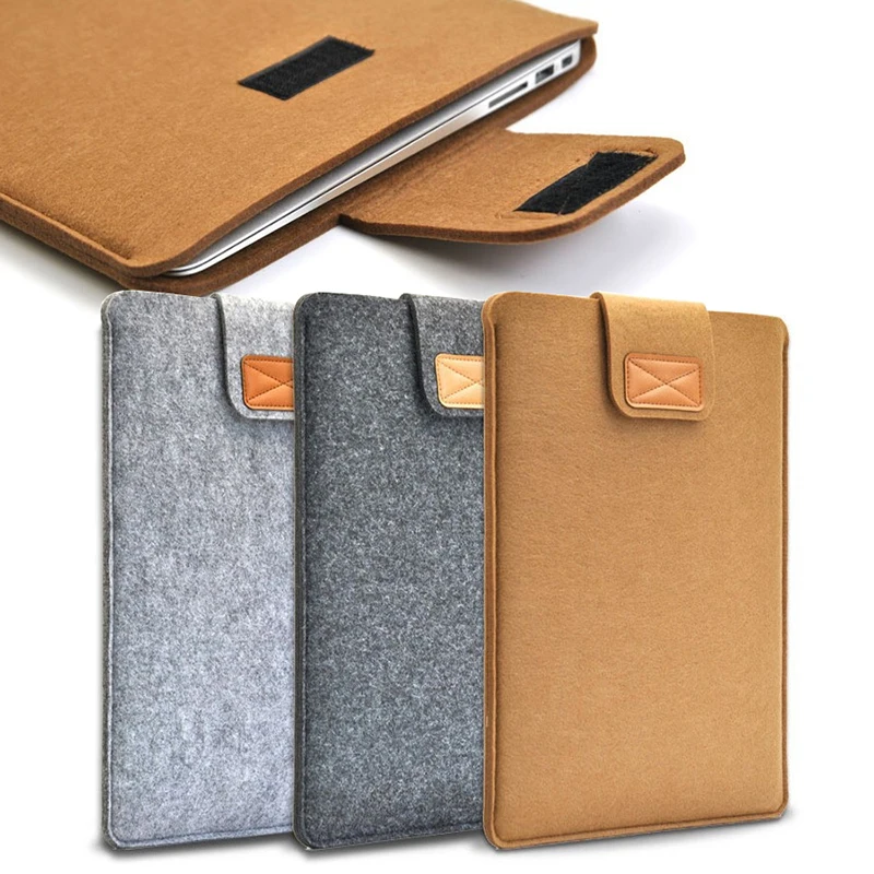 Portable Anti-Scratch Felt Bag Laptop Pouch Tablet Protection Case Light Storage Sleeve For Macbook Air Pro 11 13 15 Inch Laptop - view 3