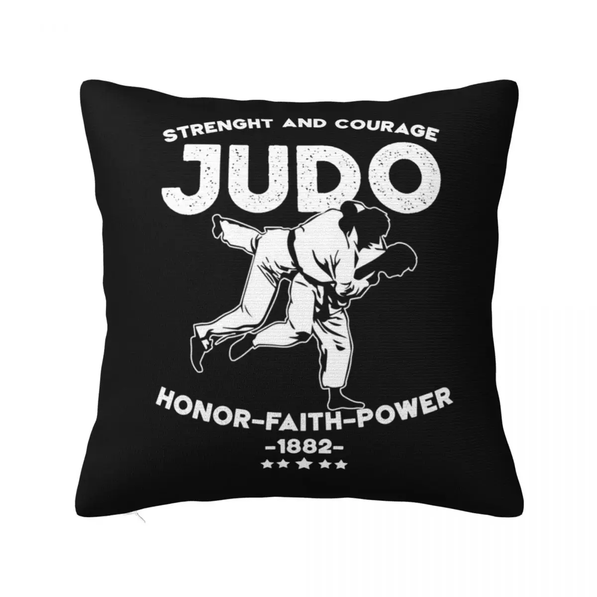 Judo Is Strength And Courage Honor Faith Square Pillowcase Pillow Cover Cushion Decor Comfort Throw Pillow for Home Car