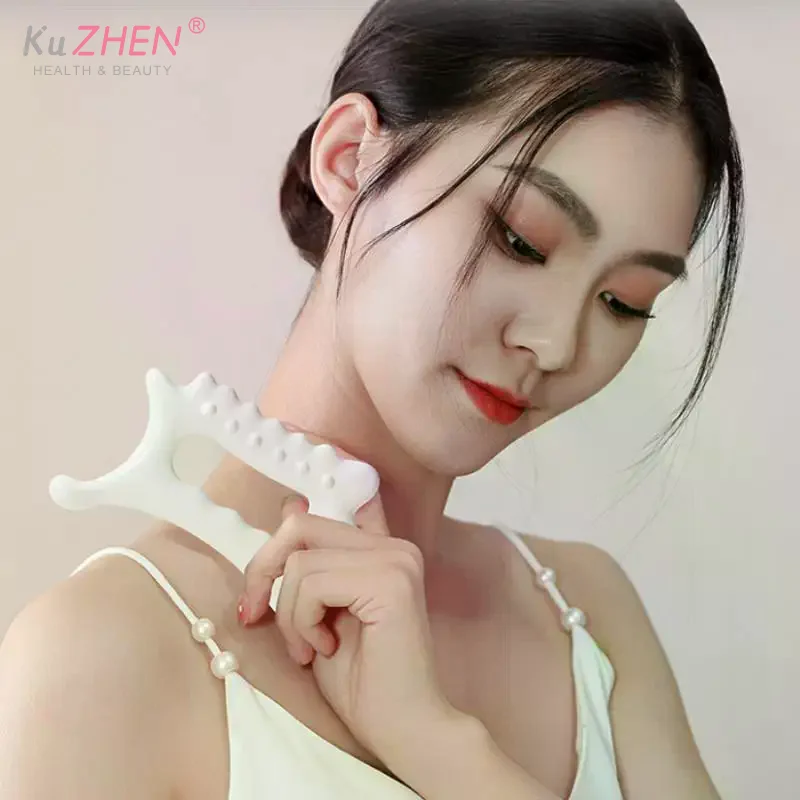 

Эргономичная универсальная ручная массажная доска Гуаша для лица и тела — некерамическая, инструмент для массажа Гуаша, расслабляющий и косметический массажер