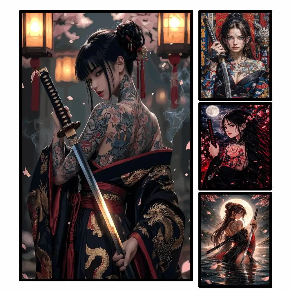 Sexy Japanese Women Cool Poster Modern Aesthetic Wall Art | Sleek Gaming Space Decor & Versatile Gift Ideas