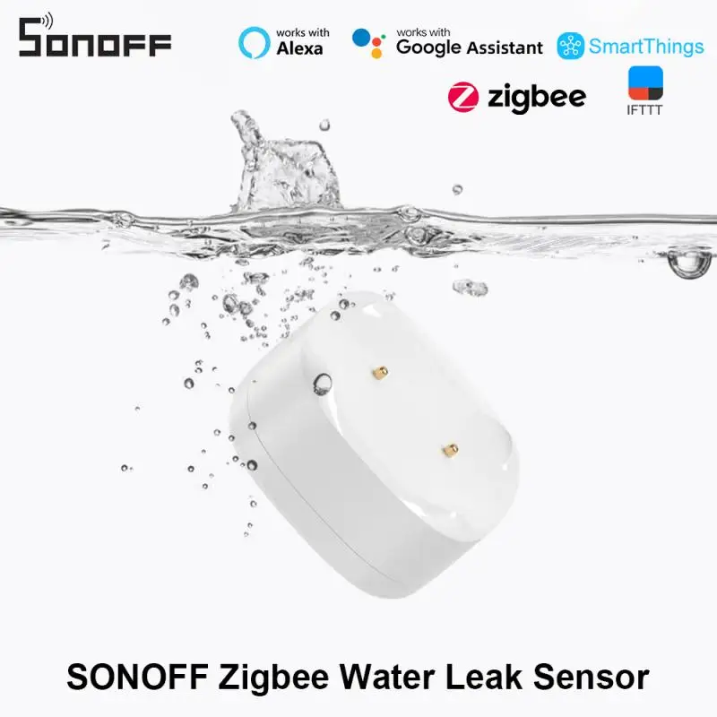 SONOFF SNZB-05P Zigbee Water Leak Sensor Leaking Dripping Detection APP Real-time Alerts Multiple Notifications Extended Support