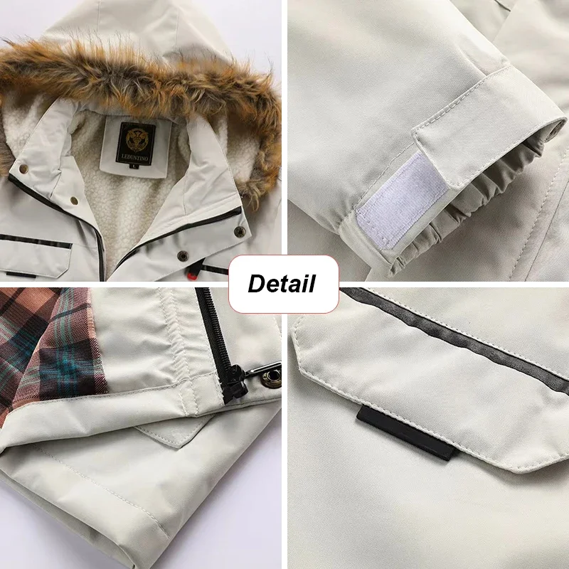 Men\'s Fleece Thickened Jacket Autumn Winter Warm Outdoor Parka Windproof Waterproof Daily Casual Jacket Men\'s Jacket