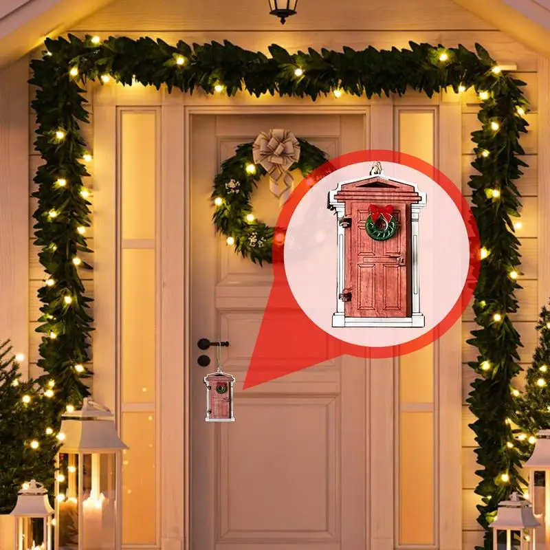 

3D Opening Door New Home Ornament First Home Ornament Wooden Door Christmas Tree Sign Wood Crafts Holiday Favor Wood Crafts For