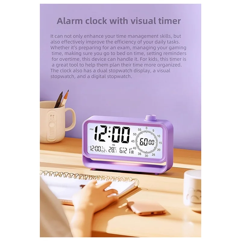 ABHB-LED Time Reminder Digital Clock With Luminous Dial For Teaching And Time Management A