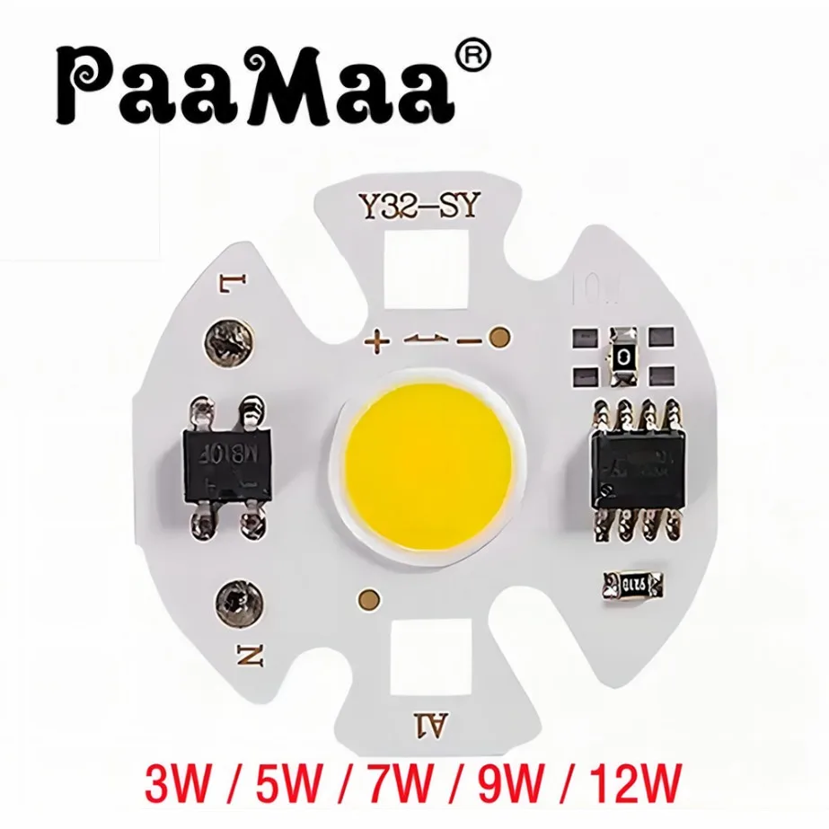 PaaMaa Y32 COB LED Chip Lamp Matrix AC 220V 3W 5W 7W 9W 12W Do reflektorów Reflektor Nie ma potrzeby napędu Żarówka projektora Koraliki