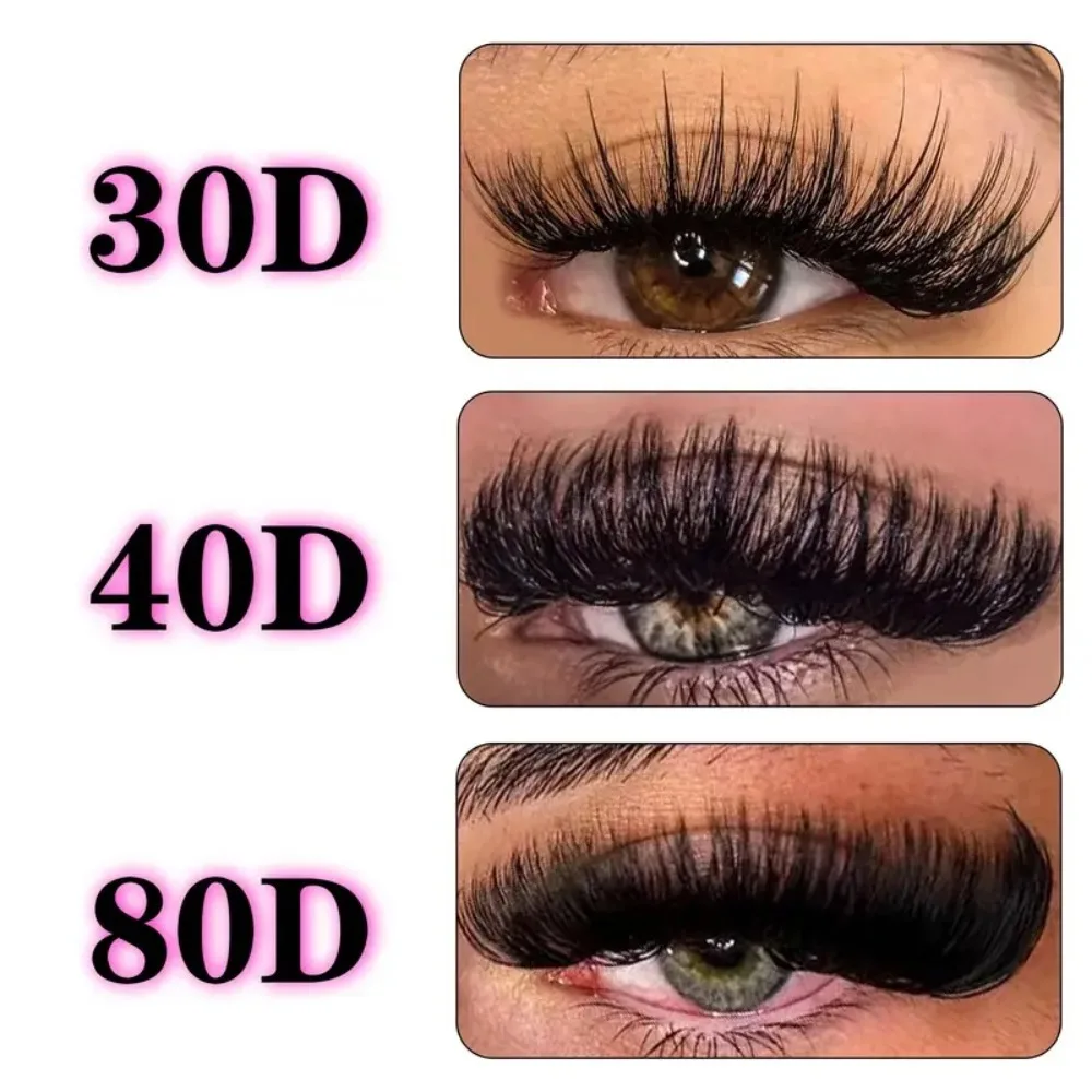 3D Mink Effect Segmented False Eyelashes Mixed Length 8-16mm Fake Eyelash Set Reusable Soft Fluffy Invisible Eyelashes Women