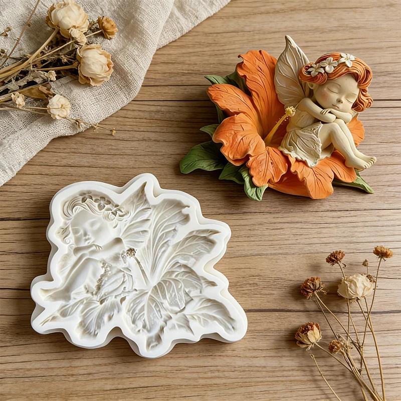 Flower fairy silicone mold, drop glue mold, used for making resin and gypsum handicrafts, and for decorating pendants