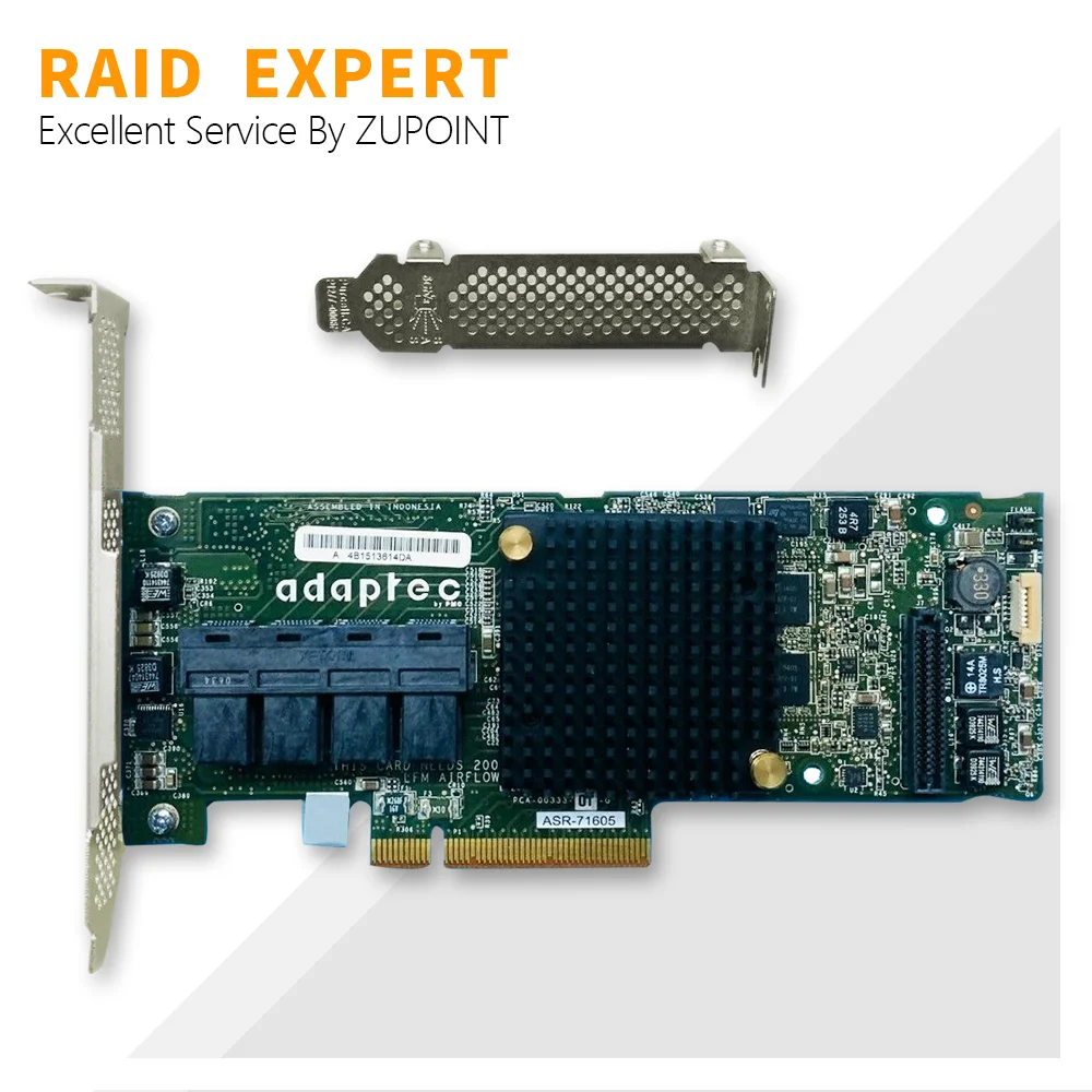 

ZUPOINT Adaptec ASR-71605 RAID Expander Card 16-Port 6Gb/s 1GB SAS SATA PCI E RAID Controller