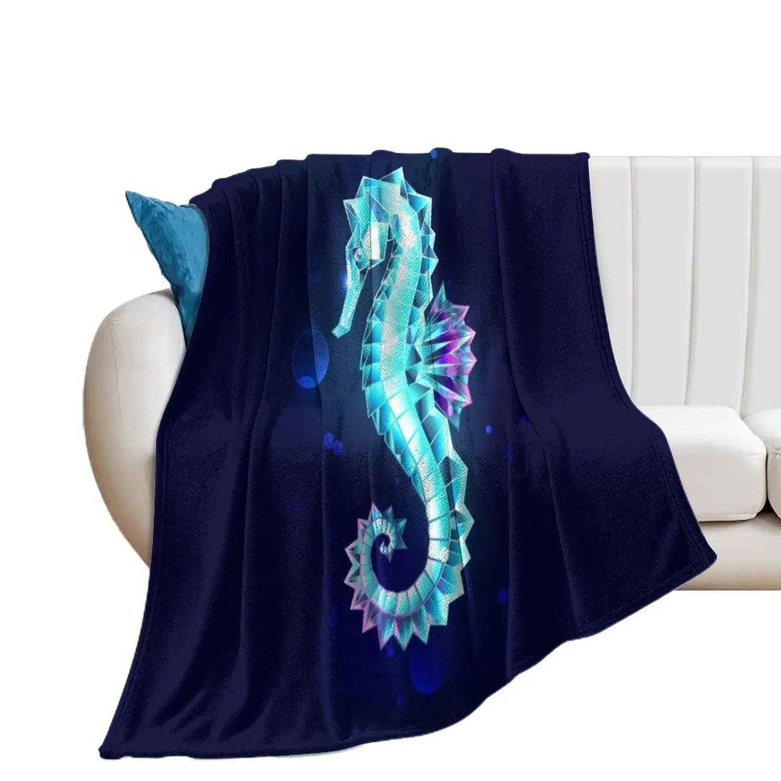 

Ice Seahorse Throw Blanket Comforter Flannel Fabric Blankets