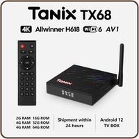 Original Tanix TX68 Android 12 Smart TV Box Allwinner H618 4GB 32GB/64GB 2.4G 5G Dual Wifi 4K Media Player Set Top Box 2GB 16GB