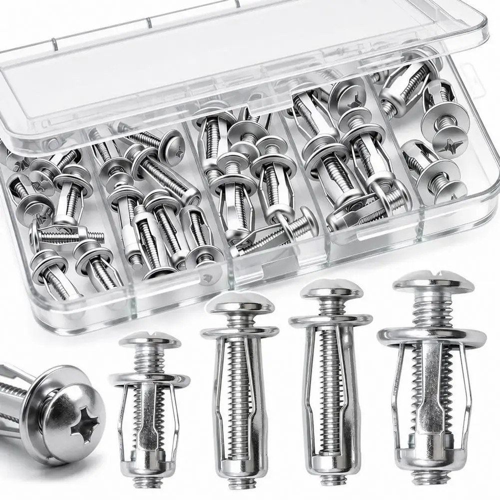 30/40/90Pcs Jack Nuts Petal Nuts,M4 M5 M6 Expansion Screw Petal Nut,Thins Fixings Dowels with Screws For Tin,Billboard,Cardboard
