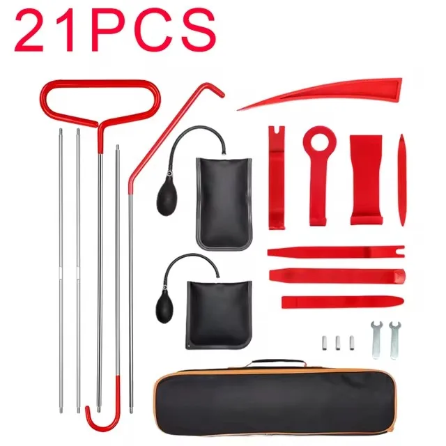 

21/18PCS Car Door Tool Kit Inflatable Air Pump Automatic Window Opening Fixing Clip Tool Remote Tool Kit