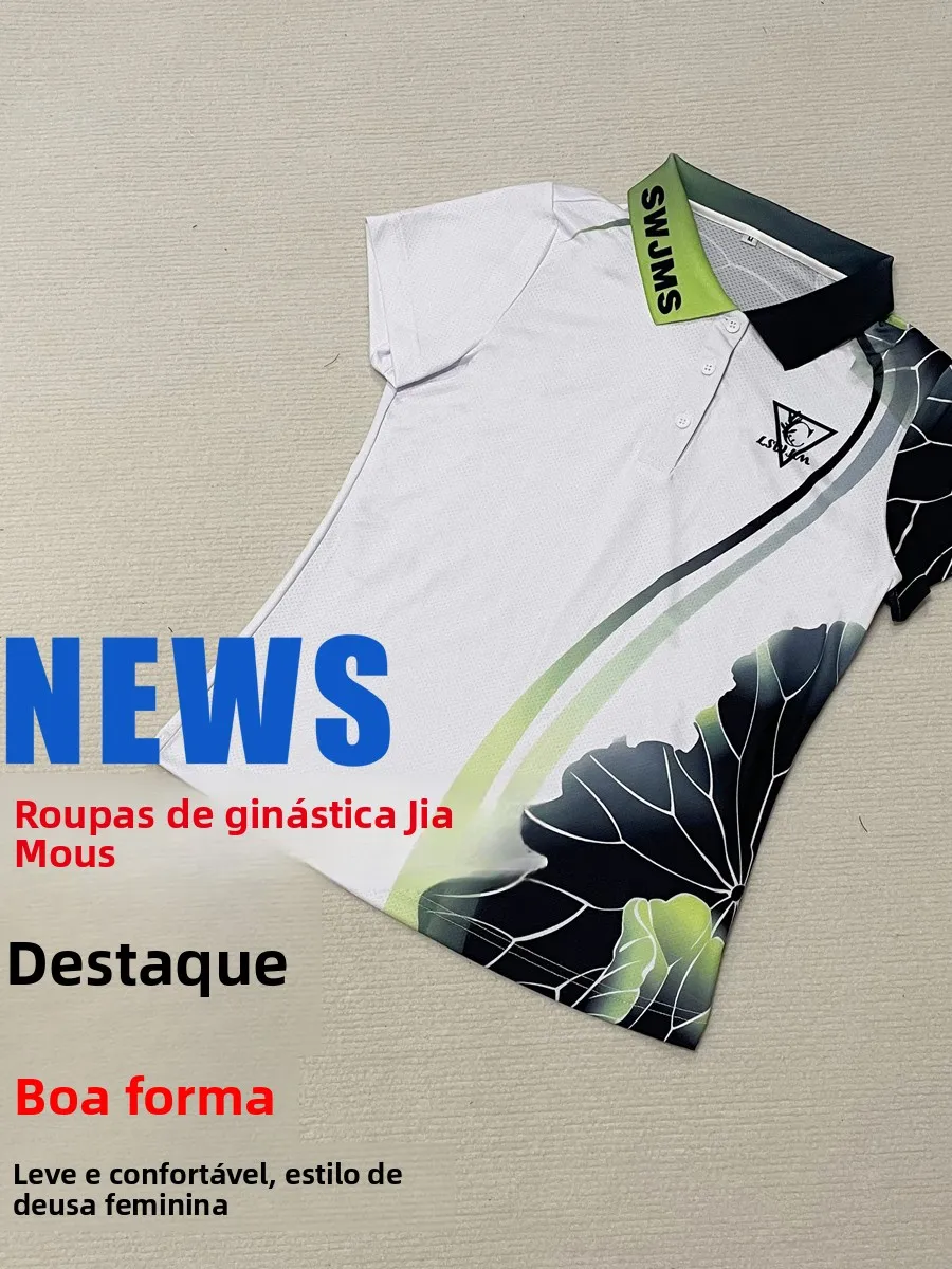 quick-dry-breathable-summer-fashion-lotus-sport-top-women's-fitness-operation-short-sleeve-uniform-color-sportswear