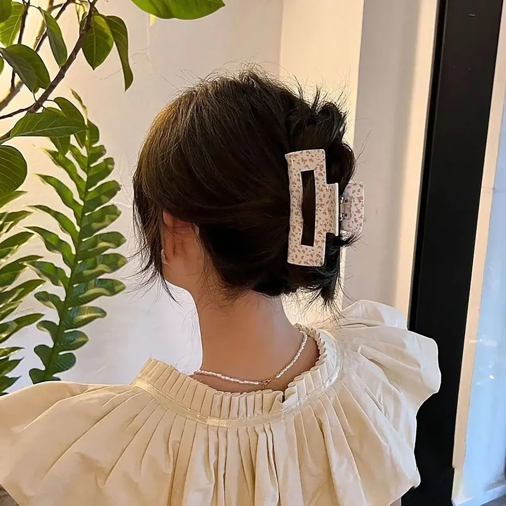 

Vintage Floral Hair Clip Hair Accessories High Elastic Spring Barrettes Korean Style Headdress Hair Claw Clip Makeup Shower